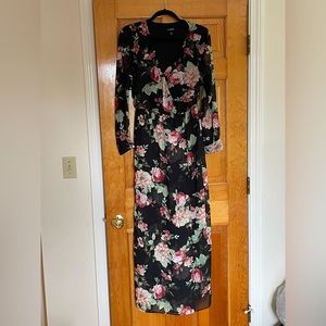 A. Byer NWT Vintage Floral Dress with sheer button sleeves